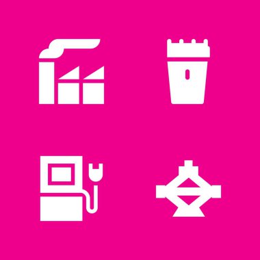 Araba Icons set. şarj, fabrika ve mekanik ve diğer vektör grafik tasarım ve web için simgeleri