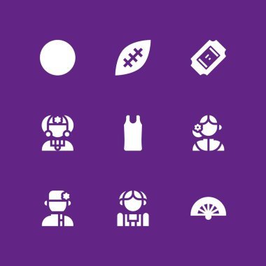 futbol Icon set. grafik tasarım ve web için Almanca, fan ve top vektör simge