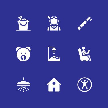 alt simge seti. ayı, duş ve grafik tasarım ve web için kum kova vektör simge