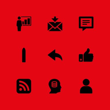 Ağ Icon set. grafik tasarım ve web için sohbet, dosya ve Kullanıcı vektör simge