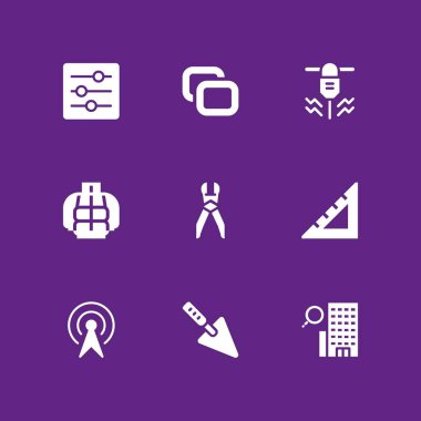 İş Icon set. grafik tasarım ve web için Mala, otel ve kopya vektör simge