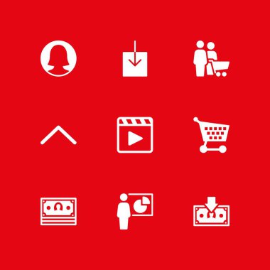 Web simge seti. grafik tasarım ve web için para, karşıdan yükleme ve Kullanıcı vektör simge