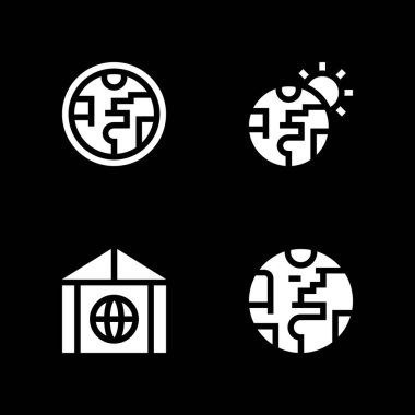 Dünya Icons set. Dünya gezegeni, sera etkisi ve küresel ısınma ve diğer grafik tasarım ve web için simgeler vektör