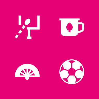 futbol Icon set. Kupası, futbol topu ve grafik tasarım ve web için Amerikan futbolu vektör simge