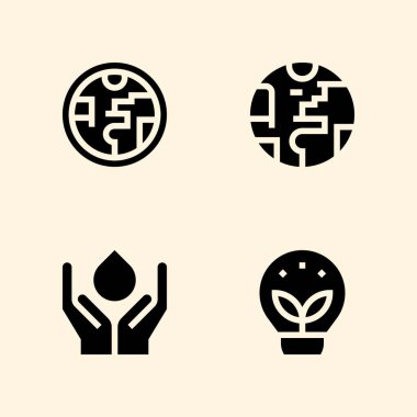 Dünya Icons set. Ozon tabakası, ekoloji ve gezegen toprak ve grafik tasarım ve web için diğer vektör simgeleri