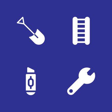 İş Icon set. grafik tasarım ve web için merdiven, kesici ve somun anahtarı vektör simgesi