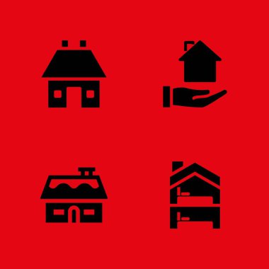 Icon set kira. grafik tasarım ve web için ev vektör simge