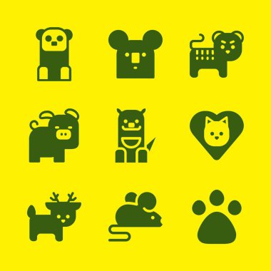hayvan Icon set. Panda, kedi ve koala vektör grafik tasarım ve web için simgeleri