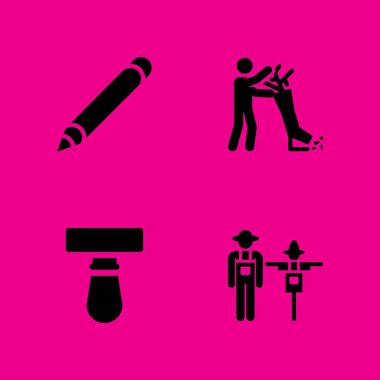 Blade, kalem, çiftçi ve çiftçi simgeler kümesi. Vektör grafik tasarım web ve uygulama için