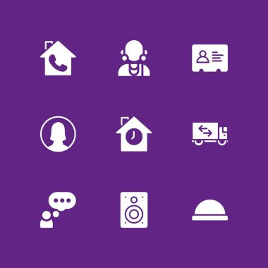 adam Icon set. grafik tasarım ve web için hareketli kamyon, ev ve Kullanıcı vektör simgesi