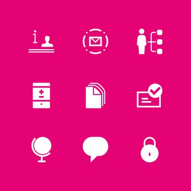 Ağ Icon set. grafik tasarım ve web için bilgi, sohbet ve akıllı telefon vektör simge