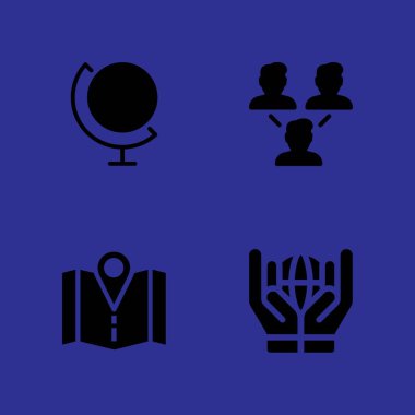 küre simge seti. Ağ, harita ve grafik tasarım ve web için dünya çapında vektör simge