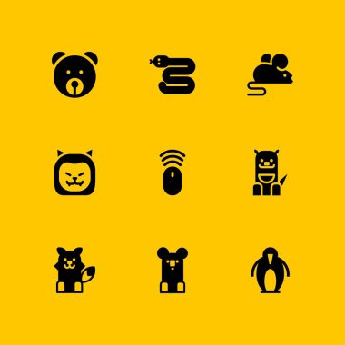 vahşi Icon set. grafik tasarım ve web için yılan, koala ve kanguru vektör simge