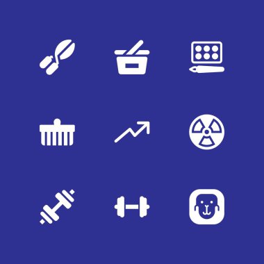 simge seti ver. budama makası, sepet ve kar vektör grafik tasarım ve web için simge