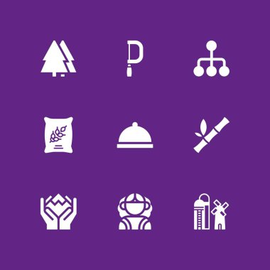 ağaç Icon set. grafik tasarım ve web için orman, kesim ve çevre vektör simge