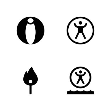 futbol Icon set. grafik tasarım ve web için plaj topu, maç ve zorbing vektör simge