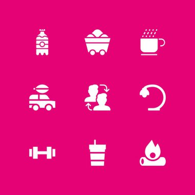 enerji Icon set. halter, soda ve grafik tasarım ve web için elektrikli otomobil vektör simge