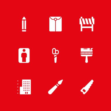 İş Icon set. grafik tasarım ve web için simge vektör kalem, boya fırçası ve adam