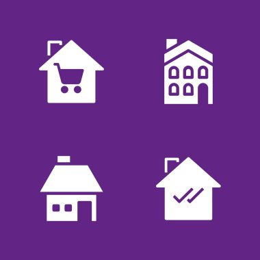 Icon set kira. grafik tasarım ve web için ev vektör simge