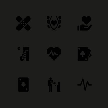 kalp Icon set. grafik tasarım ve web için kalp atışı, sevgi ve diyet vektör simge