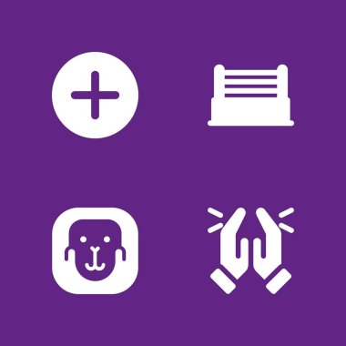 4 aşk simgesi ile seti eklemek, halka ve vektör çizim grafik tasarım ve web için maymun