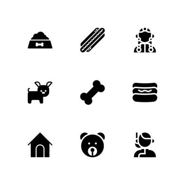 köpek Icon set. sıcak köpek, köpek ve grafik tasarım ve web için Tibet vektör simge
