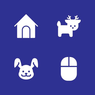 hayvan Icon set. köpek ev fare ve Ren geyiği vektör grafik tasarım ve web için simge