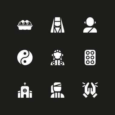 din Icon set. Ermenistan, yumurta ve yumurta vektör simge grafik tasarım ve web için