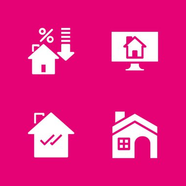 Icon set kira. Ev ve Emlak vektör simge grafik tasarım ve web için