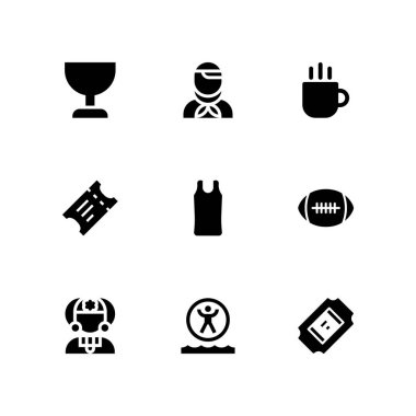 futbol Icon set. spor gömlek, zorbing ve grafik tasarım ve web için Brezilya vektör simge