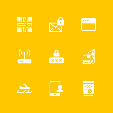 Mobil Icon set. Tablet, yönlendirici ve tabletler grafik tasarım ve web için simge vektör