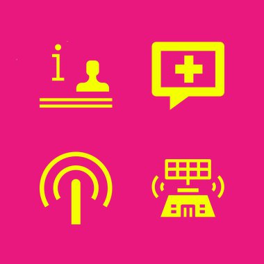 iletişim Icon set. Sohbet, sinyal ve kontrol kulesi vektör simgeleri grafik tasarım ve web için