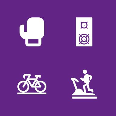 Bisiklet ile Ayarla simgesini eğitim 4, hoparlör ve boks grafik tasarım ve web için illüstrasyon vektör