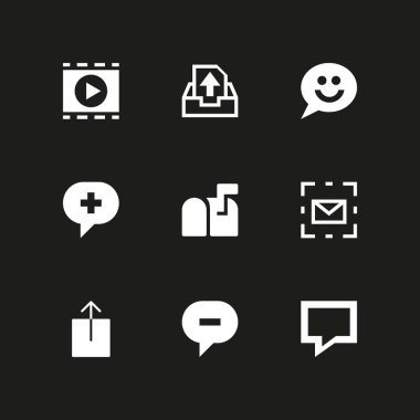 iletişim Icon set. upload, giden kutusu ve grafik tasarım ve web için vektör simge e-posta