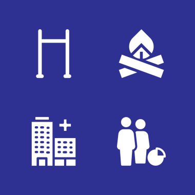 kişi Icon set. Grup, şenlik ateşi ve grafik tasarım ve web için vektör simge bar pull