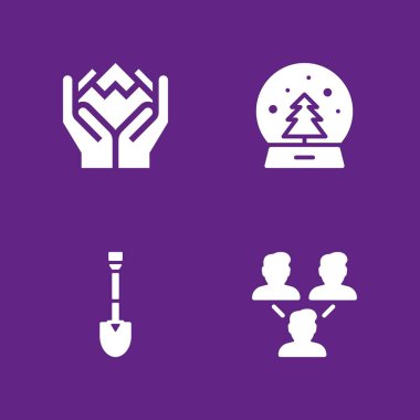 4 Icon set ağ, çevre ile küre ve vektör çizim grafik tasarım ve web için seyahat