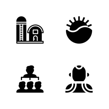 ağaç Icon set. ahır, hiyerarşik yapısı ve grafik tasarım ve web için hawaiian vektör simge