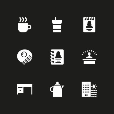 kahve Icon set. su ısıtıcısı, otel ve grafik tasarım ve web için kahve vektör simge