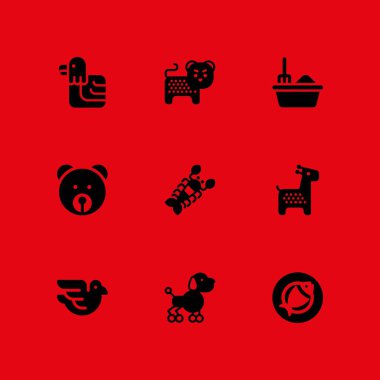 hayvan Icon set. grafik tasarım ve web için ıstakoz, güvercin ve balık vektör simge