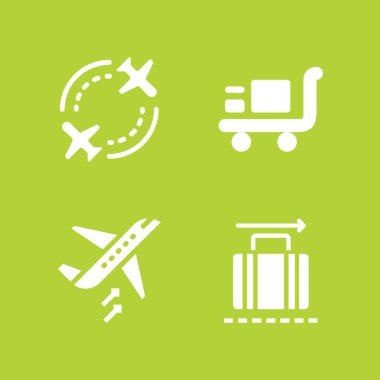 taşıma simge kümesi. Gidiş ile arabası ve uçuş vektör grafik tasarım ve web için simgeleri