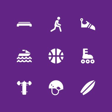 spor Icon set. paten, spor salonuna adım ve grafik tasarım ve web için germe vektör simge