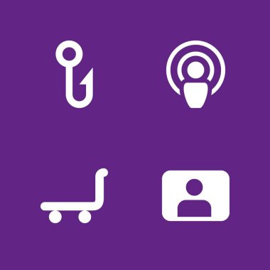 Web simge seti. grafik tasarım ve web için Kullanıcı, sinyal ve kanca vektör simge