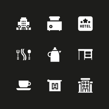 kahve Icon set. Masaüstü, ekmek kızartma makinesi ve grafik tasarım ve web için kahvaltı vektör simge