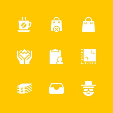 Kağıt Icon set. Pano, gelen kutusu ve grafik tasarım ve web için trendy vektör simge