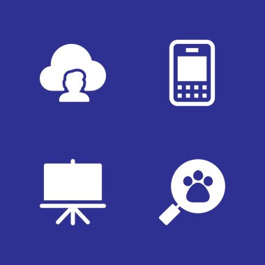 Ağ Icon set. Smartphone, grafik tasarım ve web bulut bilgi işlem ve sunum vektör simgesi