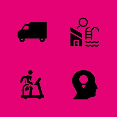 kişi Icon set. grafik tasarım ve web için Yüzme Havuzu, profil ve fitness vektör simge