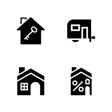 Aile Icon set. grafik tasarım ve web için ev ve karavan vektör simgesi