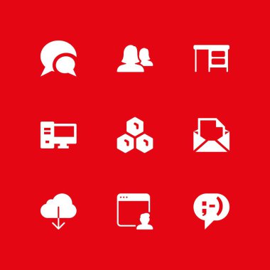 Ağ Icon set. bulut bilgisayar, petek ve bilgisayar grafik tasarım ve web için simge vektör