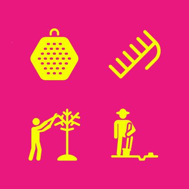 insanlar Icon set. Çiftçi, hoparlör ve grafik tasarım ve web için güzellik vektör simgeleri