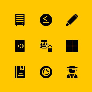 Okul Icon set. değerden küçük veya bu değere eşit, grafik tasarım ve web için kılavuz ve kitaplık vektör simge